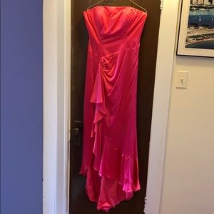 Tiffany Designs Dresses - Hot pink, strapless, formal dress with shawl. Tiffany Designs Dresses - Hot pink, strapless, formal dress with shawl.